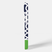 ネイビー・グリーン・トレリス・モノグラム Case-Mate iPhoneケース (裏面 / 左)