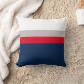 ネイビー、グレーレッドカラーブロックストライプ装飾用クッション クッション (ブランケット)