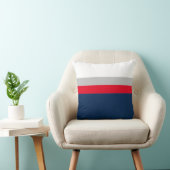 ネイビー、グレーレッドカラーブロックストライプ装飾用クッション クッション (椅子)