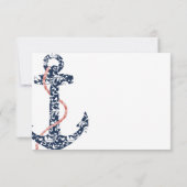 ネイビー&コーラルいかりビーチ結婚式rsvp 出欠カード (裏面)