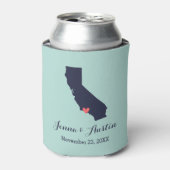 ネイビー&コーラルカリフォルニア結婚式の引き出物 缶クーラー (缶正面)