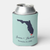 ネイビー&コーラルフロリダ結婚式の引き出物 缶クーラー (缶正面)