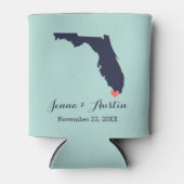 ネイビー&コーラルフロリダ結婚式の引き出物 缶クーラー (正面)