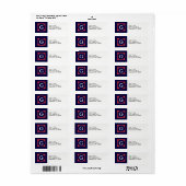 ネイビー，コーラルレッドギリシャ語鍵フレーム#2 Init Monogram ラベル (フルシート)