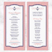 ネイビー&コーラル航海のいかり結婚式 プログラム