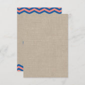 ネイビー&コーラル航海のRSVP 出欠カード (正面/裏面)