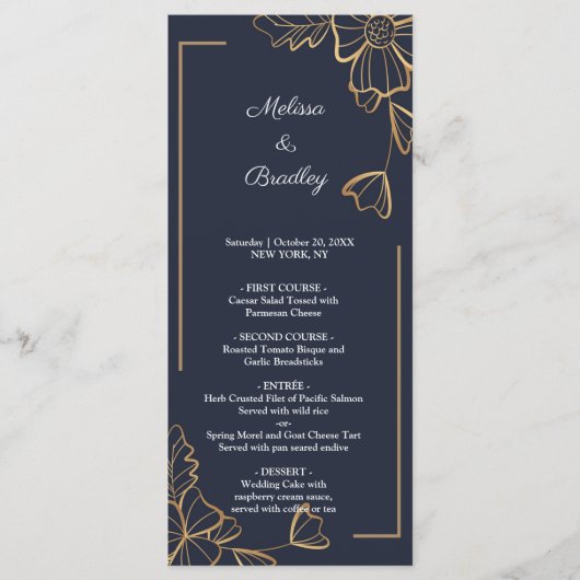 ネイビー&ゴールデンフローラメニュー プログラム (正面)