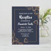 ネイビー&ゴールデンフローラ披露宴 招待状 (スタンド正面)