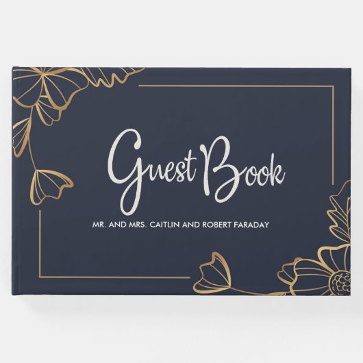 ネイビー&ゴールデンフローラ ゲストブック (正面)