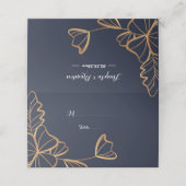 ネイビー&ゴールデンフローラ プレイスカード (外部開封)