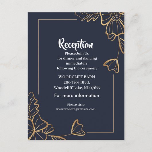 ネイビー&ゴールデンフローラ 案内ポストカード (正面)