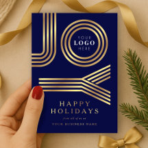 ネイビー＆ゴールドの会社のロゴマークのクリスマス