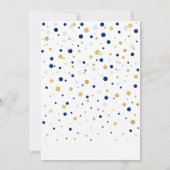 ネイビー & ゴールドの風船 | オー ベイビー ボーイ ベビーシャワー 招待状 (裏面)