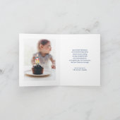 ネイビー＆ゴールドの風船 男子1歳誕生日 ありがとう サンキューカード (内部)