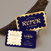 ネイビー&ゴールドエレガントフレンドビューティサロンを参照 紹介カード