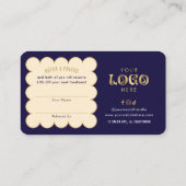 ネイビー&ゴールドエレガントフレンドビューティサロンを参照 紹介カード (裏面)