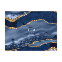 ネイビー ゴールド アゲート ジオード ジェムストーン 結婚発表