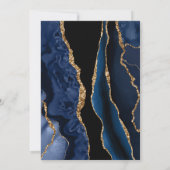 ネイビー ゴールド アゲート ストーン 結婚式招待状 招待状 (裏面)
