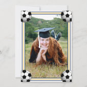 ネイビー＆ゴールド サッカー 卒業パーティー 招待状 (裏面)