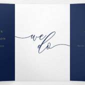 ネイビー ゴールド フォーマル ミニマル ウェディング 三つ折りカード (内部中)