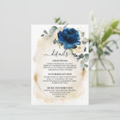 ネイビー ゴールド ホワイト シャンパン アイボリー ローズ 詳細 エンクロージャーカード (スタンド正面)