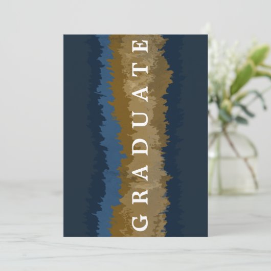 ネイビー ゴールド マーブル 卒業発表 カード (スタンド正面)