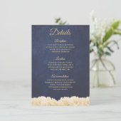 ネイビー ゴールド ラスティック チック 牡丹 花のディテール エンクロージャーカード (スタンド正面)