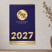 ネイビー&ゴールド 会社ロゴ ブランド マーケティング 2027 カレンダー