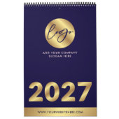 ネイビー&ゴールド 会社ロゴ ブランド マーケティング 2027 カレンダー (カバー)