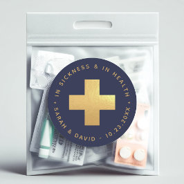 ネイビー＆ゴールド  健やかに、病や災難に打ち克つための二日酔いケアキット ラウンドシール