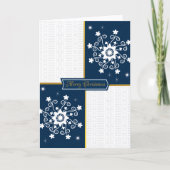 ネイビー ゴールド 白 雪の結晶 クリスマス (正面)