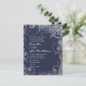 ネイビー サクレ ブルー メタリック シルバー 漢字 ラブ スワール 招待状 (スタンド正面)