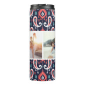 ネイビー&サンゴイカットペイズリーカスタムフォトモノグラム タンブラー (裏面)