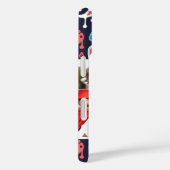 ネイビー&サンゴイカットペイズリーカスタムフォトモノグラム Case-Mate iPhoneケース (裏面 / 右)