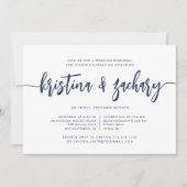 ネイビー |シグネチャーモダンリハーサルディナー 招待状 (正面)