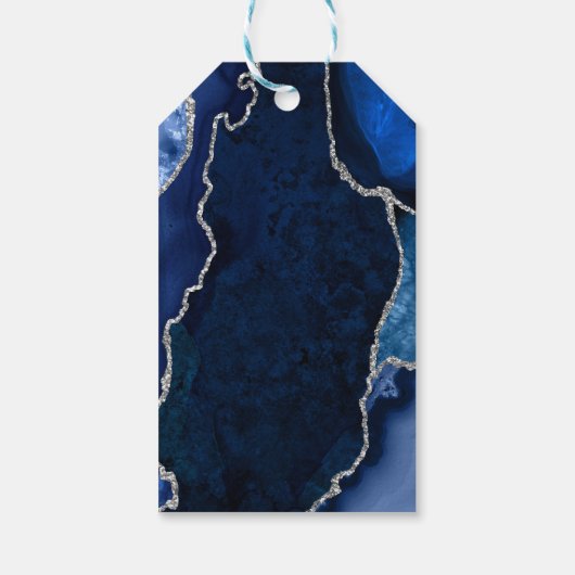 ネイビー&シルバーアゲート誕生日ありがとう ギフトタグ (裏面)