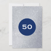 ネイビー·シルバーグリッターサプライズパーティー誕生日 招待状 (裏面)