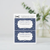 ネイビー シルバースターズ 男の子 おむつくじチケット インビテーションポストカード (スタンド正面)