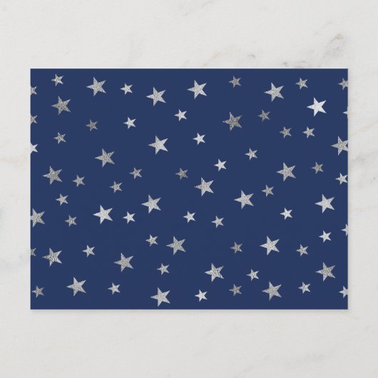 ネイビー シルバースターズ 男の子 おむつくじ チケット インビテーションポストカード (裏面)