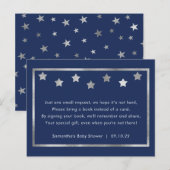 ネイビー シルバースター 絵本リクエストカード, 赤ちゃんのための本 インビテーションポストカード (正面/裏面)