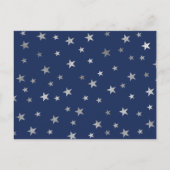 ネイビー シルバースター 絵本リクエストカード, 赤ちゃんのための絵本 インビテーションポストカード (裏面)