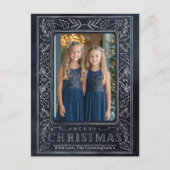 ネイビー&シルバーホリデーポストカード シーズンポストカード (正面)