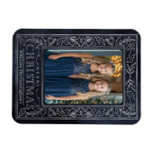 ネイビー&シルバーホリデーポストカード マグネット (横)