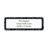 ネイビー&シルバーホリデーポストカード ラベル (正面)