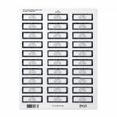 ネイビー&シルバーホリデーポストカード ラベル (フルシート)