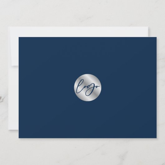 ネイビー&シルバーモダンエステート実在オープンハウスの写真 招待状 (裏面)