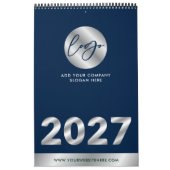 ネイビー&シルバー企業ロゴプロモーション2027 カレンダー (カバー)