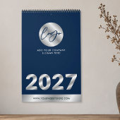 ネイビー&シルバー企業ロゴプロモーション2027 カレンダー