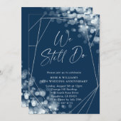 ネイビー&シルバー私たちはまだ50周年を続ける 招待状 (正面/裏面)