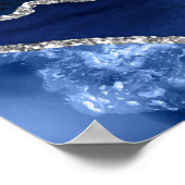 ネイビー・シルバー結婚ゲートの8つのテーブルの座席表 ポスター (角)